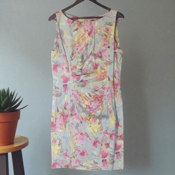 Floral Sleeveless Anne Klein Stretch Dress - Picture 1 of 4